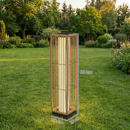 Saulės energija varomas rotango šviestuvas, lauko, IP44, automatinis įjungimas/išjungimas, 68 cm