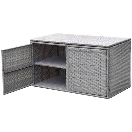 Rotango terasos dėžė su 335 l talpa, 115 x 60 x 65 cm, pilka