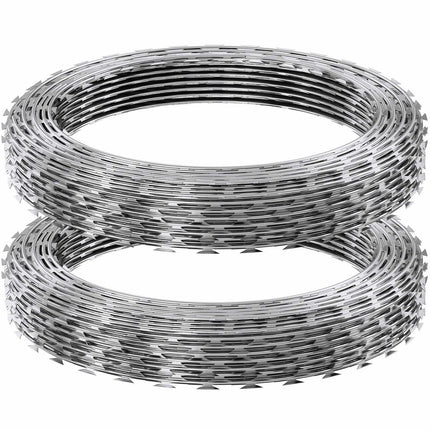 Razor Wire Fence, Hot-Dip Galvanized, 2 Rolls 98 Ft