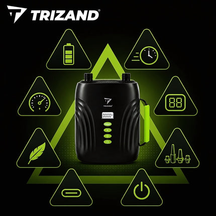 Rechargeable SUP Pump 20 PSI with LCD and 4000 mAh Battery, 6 Nozzles, USB-C