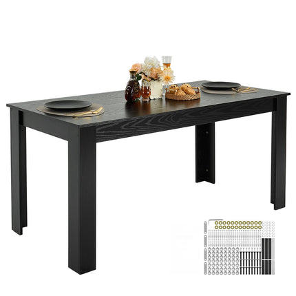 Rectangle Dining Table, 63 Inch, Seats 4-6, Black