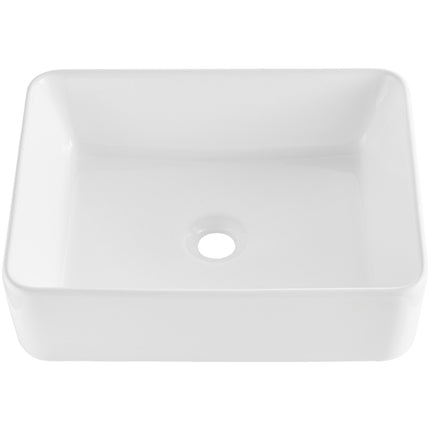 Rectangular Ceramic Vessel Sink, 19 x 14.7 in, White