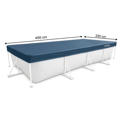 Stačiakampis baseino uždangalas 450x220 cm su drenažo angomis