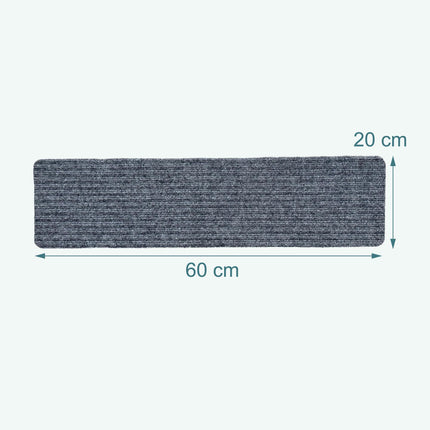 Stačiakampiai laiptų kilimėliai, 16 vnt., 65 × 20 cm, neslystantys