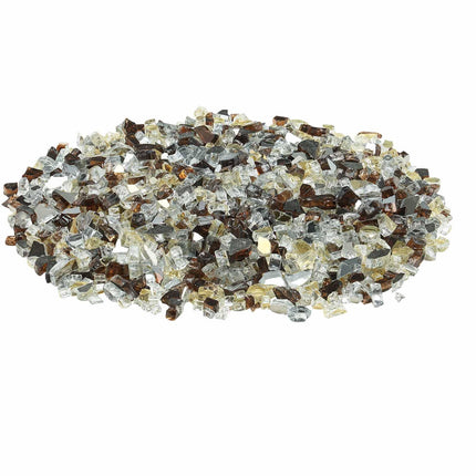 Reflective Fire Pit Glass, 10 lb, 1/2 in, Copper Mix