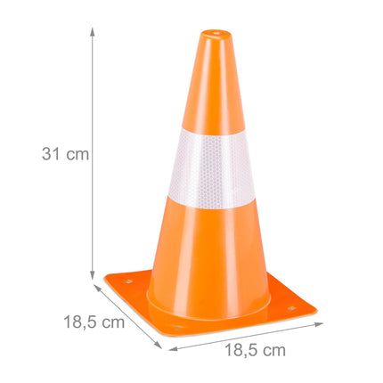 Šviesą atspindintys saugos kūgiai, 24 vnt. rinkinys, dideli, daugiafunkciniai