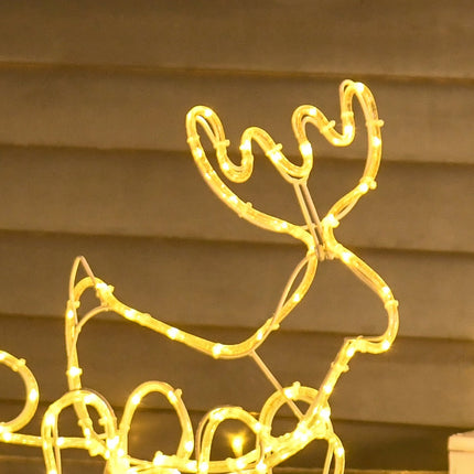 Elnių kalėdinės lemputės su rogėmis, 160 LED figūrėlių, švieselių figūrėlė, kalėdinė dekoracija, IP44, vandeniui atsparios kalėdinės lemputės, plastikinės