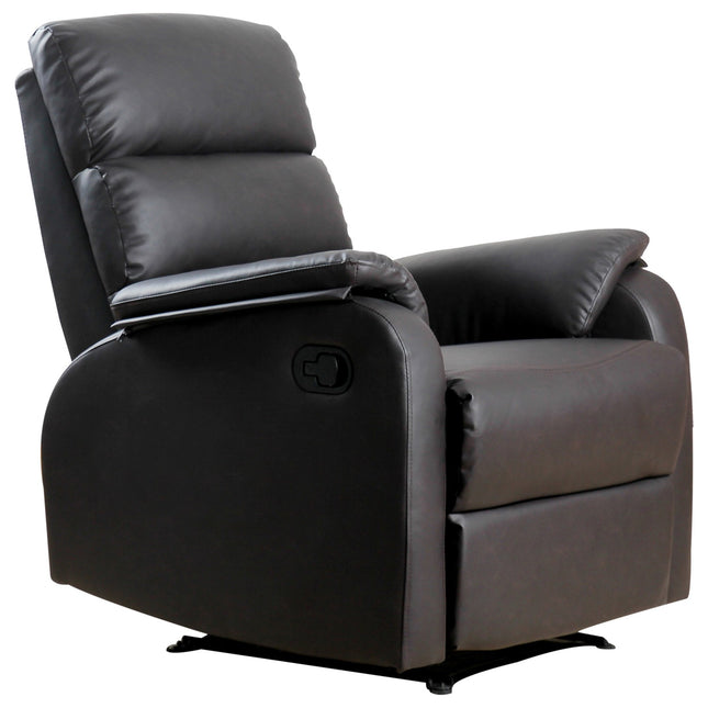 Poilsio krėslas, TV krėslas, sofos krėslas, atlošiamas krėslas, kampinis stalas su procesoriaus stovu, reguliuojamas, ergonomiškas, dirbtinė oda, rudas, 75 x 92 x 99 cm