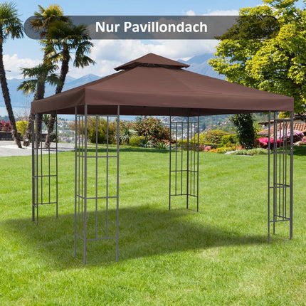Pavėsinės stogo pakeitimas 3x3m metalinei pavėsinei, poliesteris, kavos spalvos