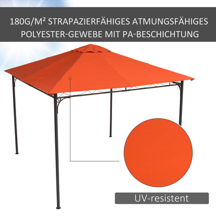 Pavėsinės Stogelis Nuo Saulės Apsaugai Iš Poliesterio, Oranžinis, 2,98 X 2,95 M