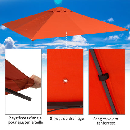 Pavėsinės Stogelis Nuo Saulės Apsaugai Iš Poliesterio, Oranžinis, 2,98 X 2,95 M