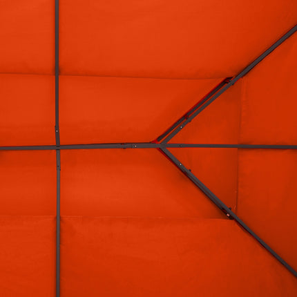 Pakaitinis stogas metalinei pavėsinei, sodo pavėsinei, vakarėlių palapinei, sodo palapinė, poliesteris, 3x4m, rūdžių raudonumo