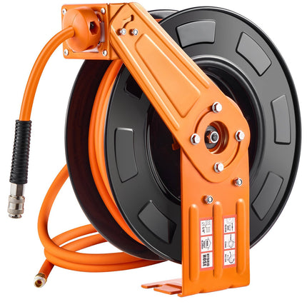 Retractable Air Hose Reel, 3/8 in x 65 ft, 300 PSI