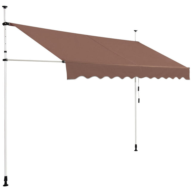 Ištraukiama markizė 300 cm, be gręžimo, atspari UV spinduliams, ruda