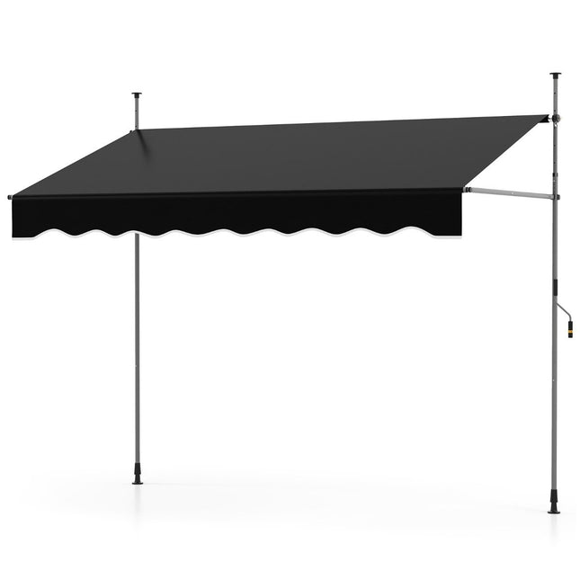 Ištraukiama markizė, be gręžimo, reguliuojamo aukščio, 250 cm, juoda
