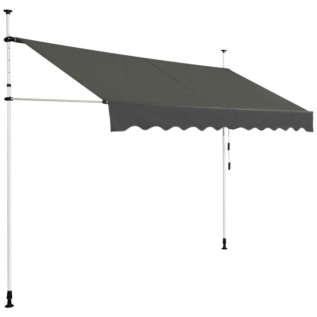 Ištraukiama markizė, atspari UV spinduliams, reguliuojama, 300x120 cm, pilka