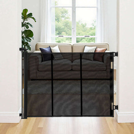 Retractable Baby Gate, Extra Wide 5150 mm, 990 mm Tall, Black