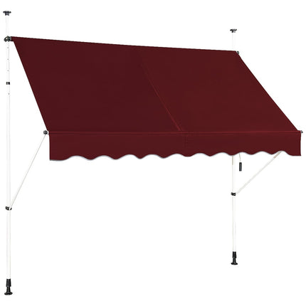 Ištraukiama balkono markizė, 250 cm, atspari UV spinduliams, raudona