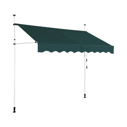 Ištraukiama balkono markizė, 350 cm, atspari UV spinduliams, žalia