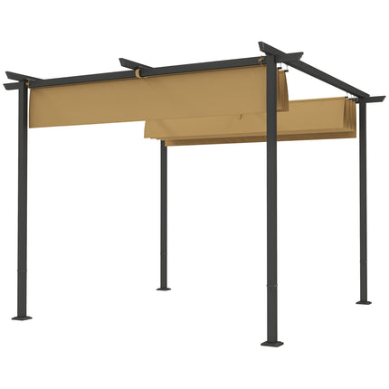 Ištraukiama pergolė 3x3m, metalinis rėmas, UPF30+ stogelis