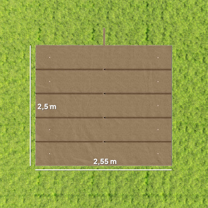 Ištraukiama pergolės stogelio stogelis 3x3m, rudas, poliesteris