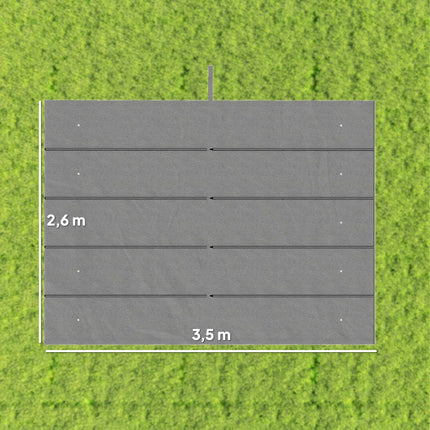 Ištraukiamas pergolės stogelis 4x3m, atsparus oro sąlygoms, šviesiai pilkas