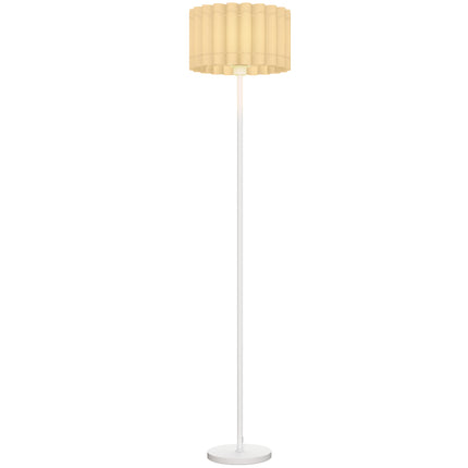 Retro Floor Lamp, Plastic Shade, Foot Switch, White