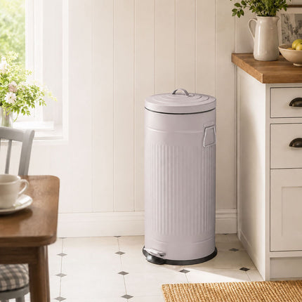 Retro Pedal Bin 30 L with Soft-Close Lid, Vintage Design, Black