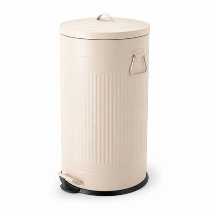 Retro Pedal Waste Bin 40 L with Soft-Close Lid, Cream, Iron