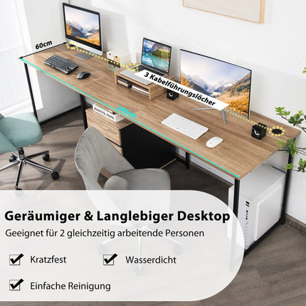 Apverčiamas L formos kompiuterio stalas su monitoriaus stovu