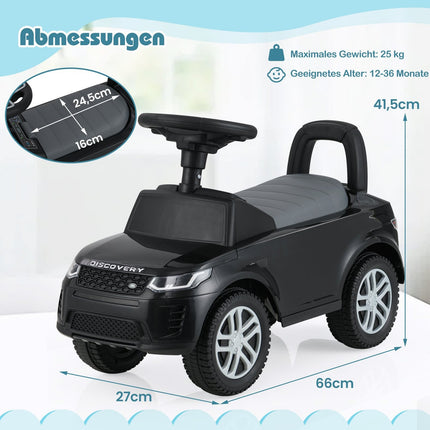 Vaikiškas žaislas-stumdomas automobilis su daiktadėže - juodas