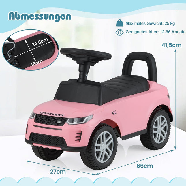 Žaislinis automobilis su daiktadėže, rožinis, saugus ir smagus vaikams