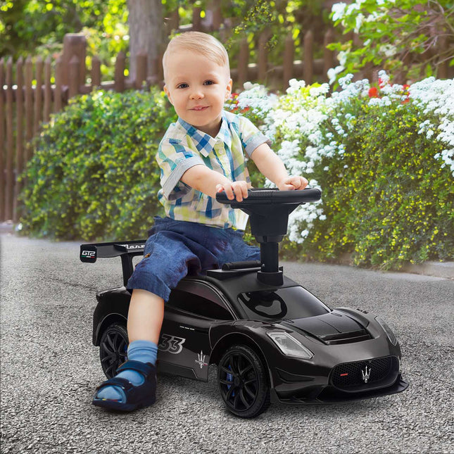 Vaikiškas automobilis „Bobby“ su daiktadėže, garso signalu ir muzika, 1,5-5 metų vaikams, juodas, 65 x 29 x 37 cm