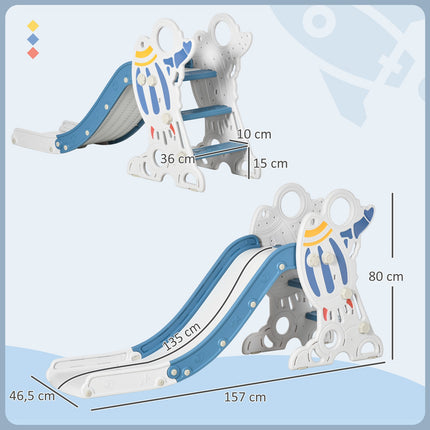 Vaikiška čiuožykla raketos tema su neslystančiomis kopėčiomis, 30 kg talpa