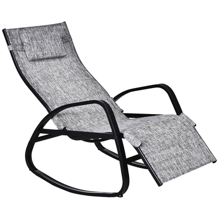 Supamoji kėdė, reguliuojamas atlošas, kojų atrama, supamasis gultas su pagalve, sodo gultas, „Textline Grey“, 64 x 69 x 108 cm, terasai ir balkonui |