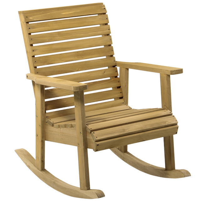 Garden rocking chair, spruce - Arm rest, 130 kg Capacity