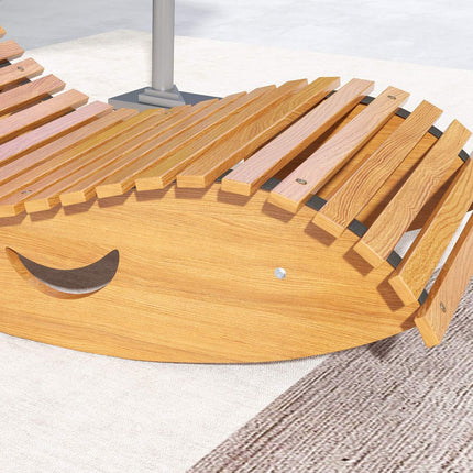 Supamoji kėdė, medinis supamasis gultas, ergonomiška sūpuoklė su S forma, apsauga nuo viršūnių, keliamoji galia iki 120 kg balkonui, tikmedis, 130 x 60 x 60 cm