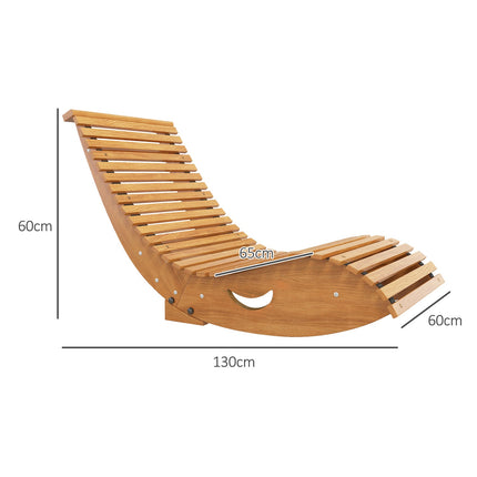Supamoji kėdė, medinis supamasis gultas, ergonomiška sūpuoklė su S forma, apsauga nuo viršūnių, keliamoji galia iki 120 kg balkonui, tikmedis, 130 x 60 x 60 cm
