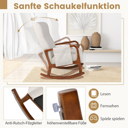 Supamoji kėdė su pufu, ergonomiško dizaino, smėlio spalvos