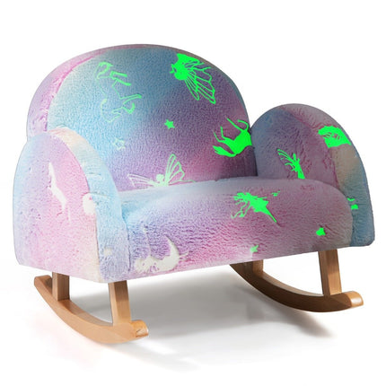 Supamoji kėdė, vaikiška sofa, šviečianti tamsoje, vaikiškas fotelis, aptrauktas flaneliniu audiniu