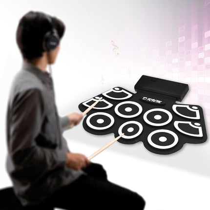 Susukamas elektroninis būgnų padas, USB MIDI, „Bluetooth“, ausinių lizdas