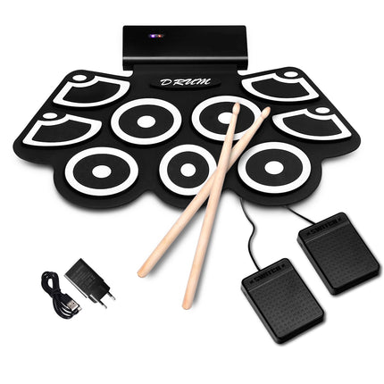 Susukamas elektroninis būgnų padas, USB MIDI, „Bluetooth“, ausinių lizdas