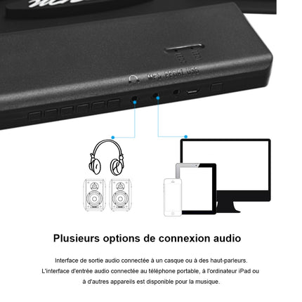 Susukamas elektroninis būgnų padas, USB MIDI, „Bluetooth“, ausinių lizdas