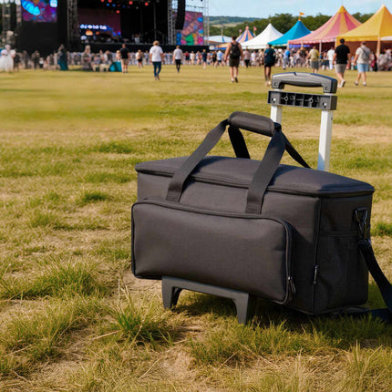Rolling DJ Cable Bag, 1680D, Wheels, 6 Dividers