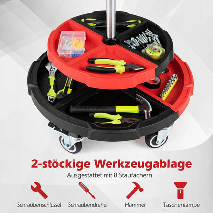 Riedanti mechaniko kėdė su paminkštinta sėdyne, 330 svarų (150 kg) talpa