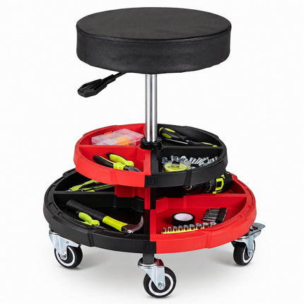 Riedanti mechaniko kėdė su paminkštinta sėdyne, 330 svarų (150 kg) talpa