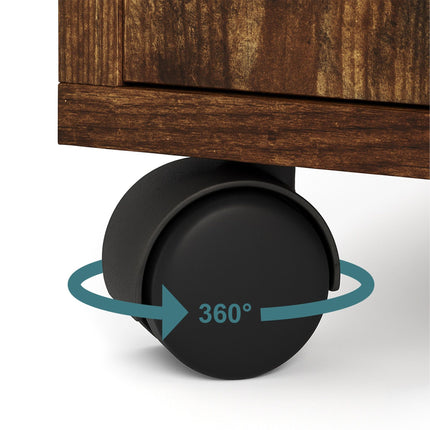 Biuro vežimėlis su ratukais, 5 stalčiais ir 2 lentynomis