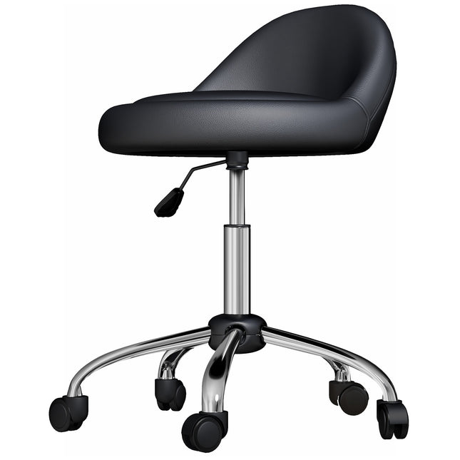 Ratukai, reguliuojamo aukščio darbo kėdė, 63-83 cm, pasukama kėdė su ratukais, pasukama salono kėdė, salono kėdė, dirbtinė oda, juoda