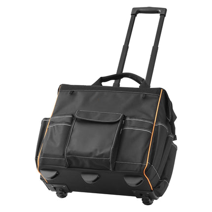 Rolling Tool Bag With Wheels, 110 lb, 25 Pockets