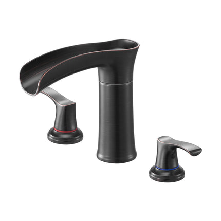 Roman Tub Faucet, 3-Hole Waterfall, 2-Handle ORB